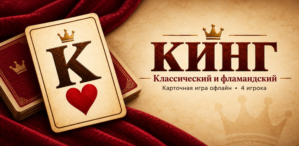 Кинг — карта с буквой К и червой на пергаментном фоне